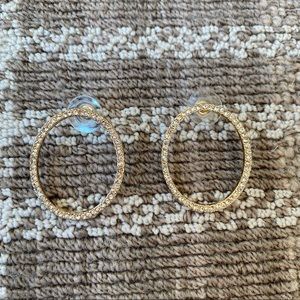 Diamond Oval Earrings